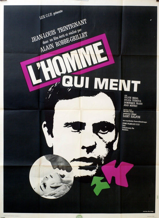 L’HOMME QUI MENT POSTER ORIGINAL 120x160  JEAN-LOUIS TRINTIGNANT