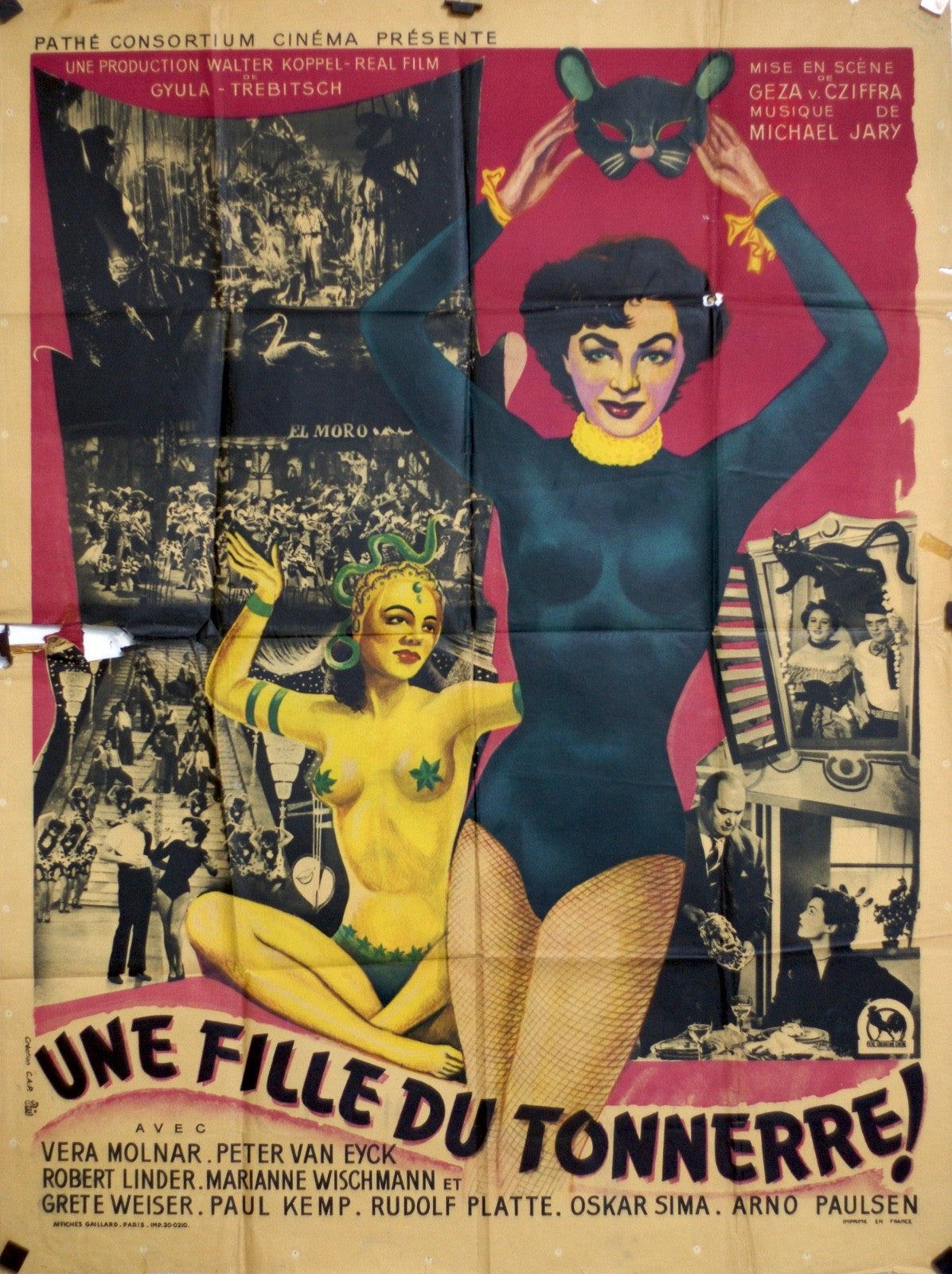 UNE FILLE DU TONNERRE  VERA MOLNAR MOVIE POSTER ORIGINAL 120x160