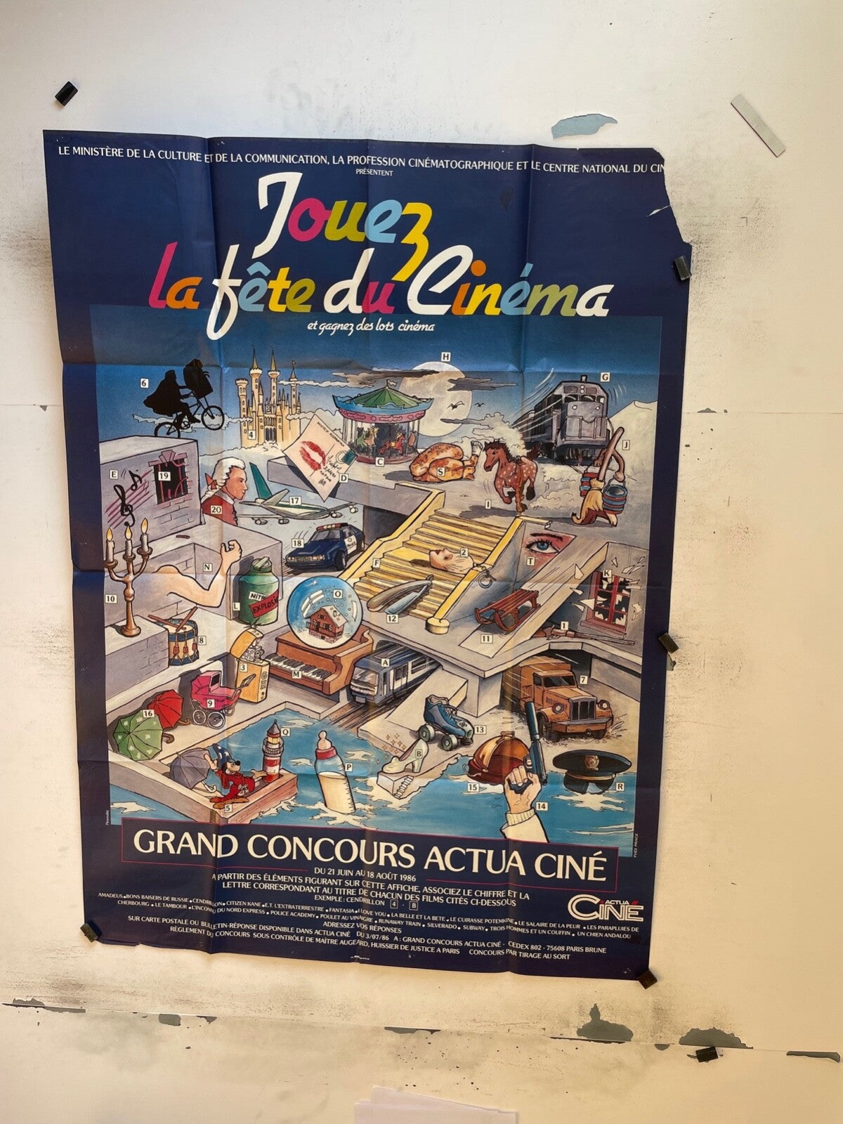 GRAND CONCOURS ACTUA, JOUEZ LA FÊTE DU CINÉMA, MOVIE POSTER ORIGINAL120x160