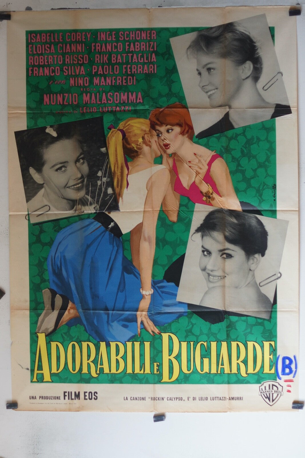ADORABILI E BUGIARDE (1958) MOVIE POSTER ORIGINAL120x160 FRANCO FABRIZI, ROBERTO