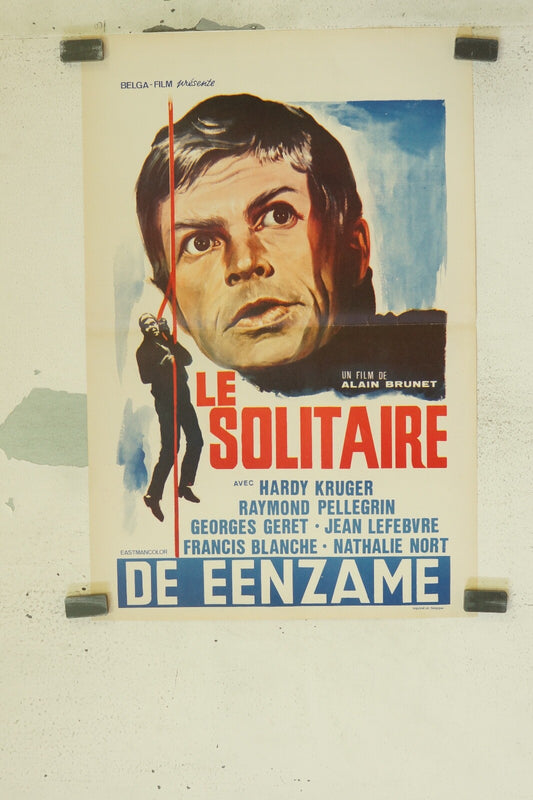 LE SOLITAIRE MOVIE POSTER ORIGINAL 37x55 HARDY KRUGER, RAYMOND PELLEGRIN