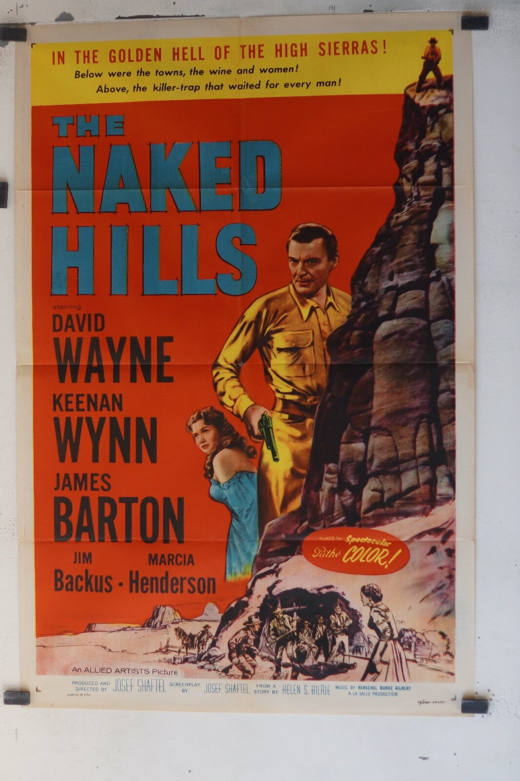 THE NAKED HILLS (1956) 700x100 ORIGINAL MOVIE POSTER DAVID WAYNE, KEENAN WYNN