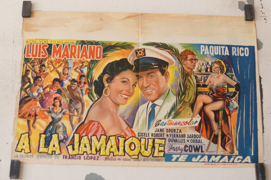 A LA JAMAÏQUE movie poster ORIGINAL (Belgium Version) 30x55 , Luis Mariano 