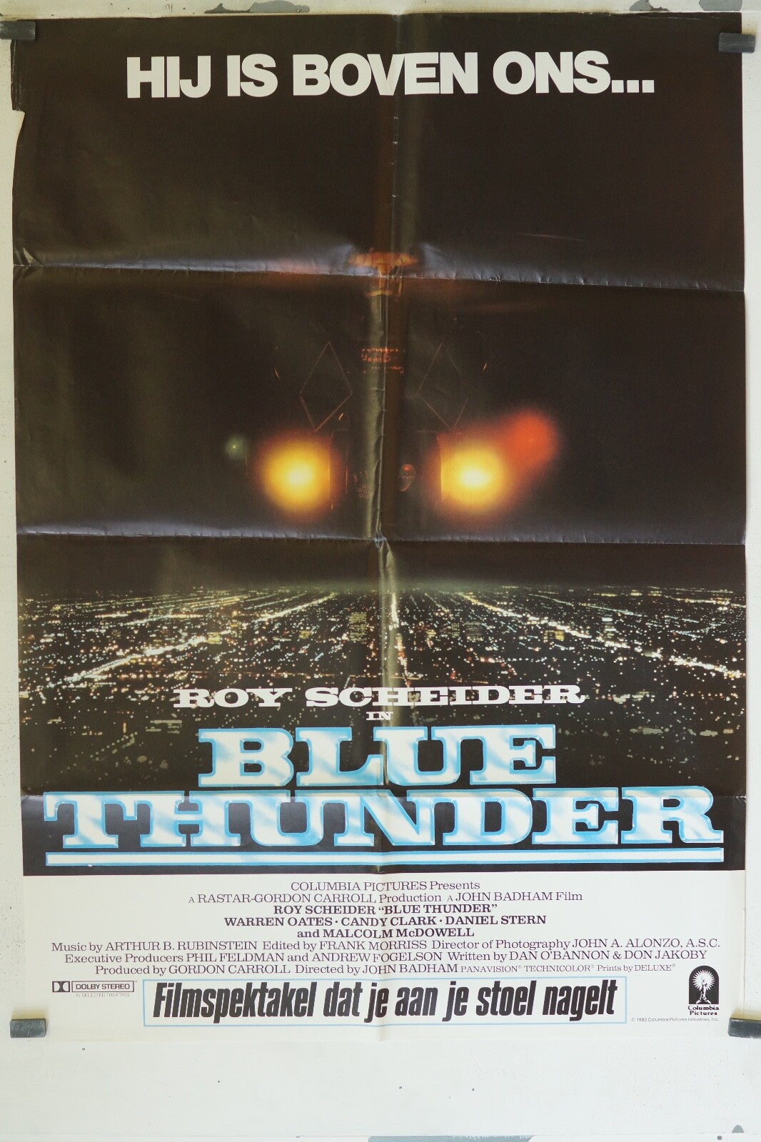 BLUE THUNDER 70X100 ORIGINAL MOVIE POSTER ROY SCHEIDER