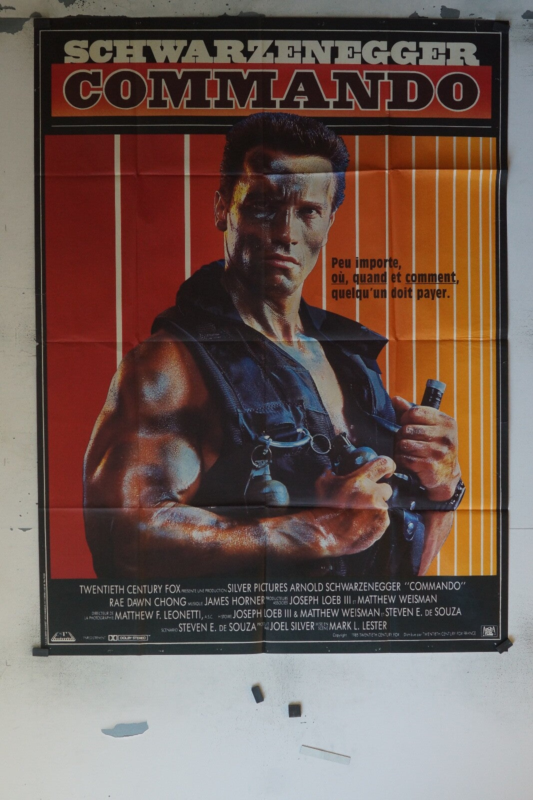 COMMANDO MOVIE POSTER ORIGINAL 120x160 SCHWARZENEGER