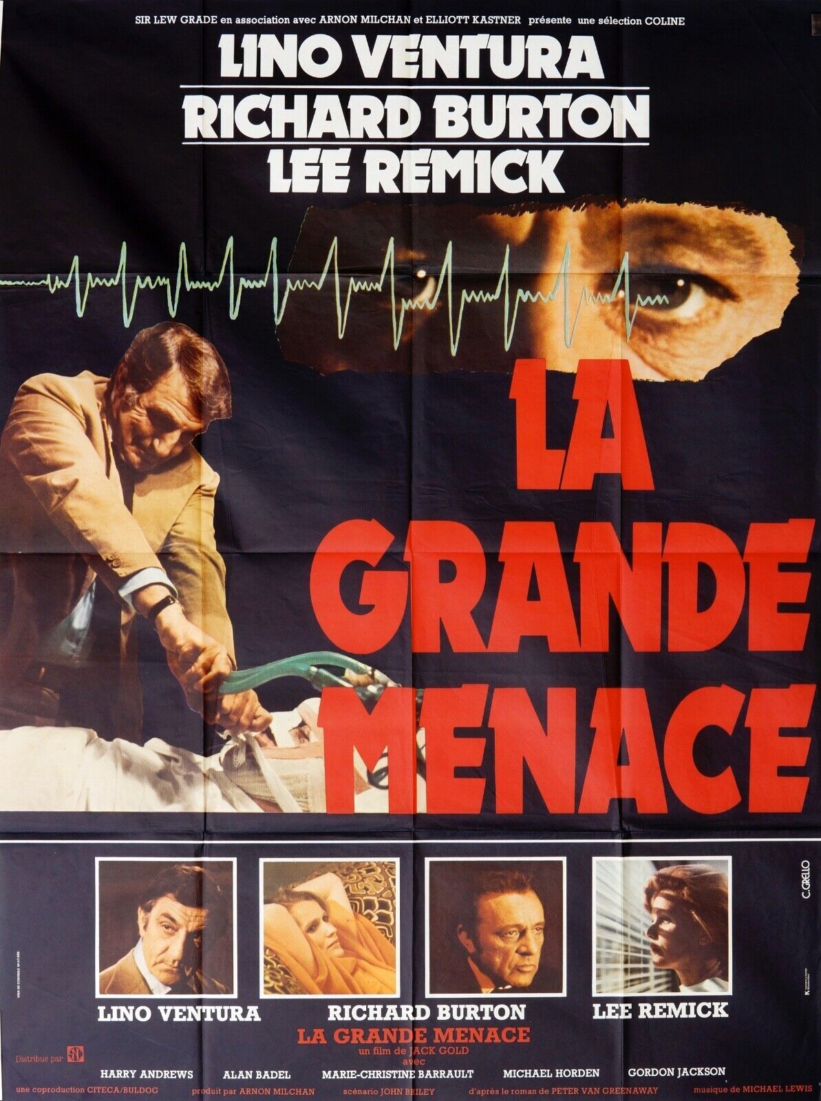 LA GRANDE MENACE MOVIE POSTER ORIGINAL 120X160 LINO VENTURA
