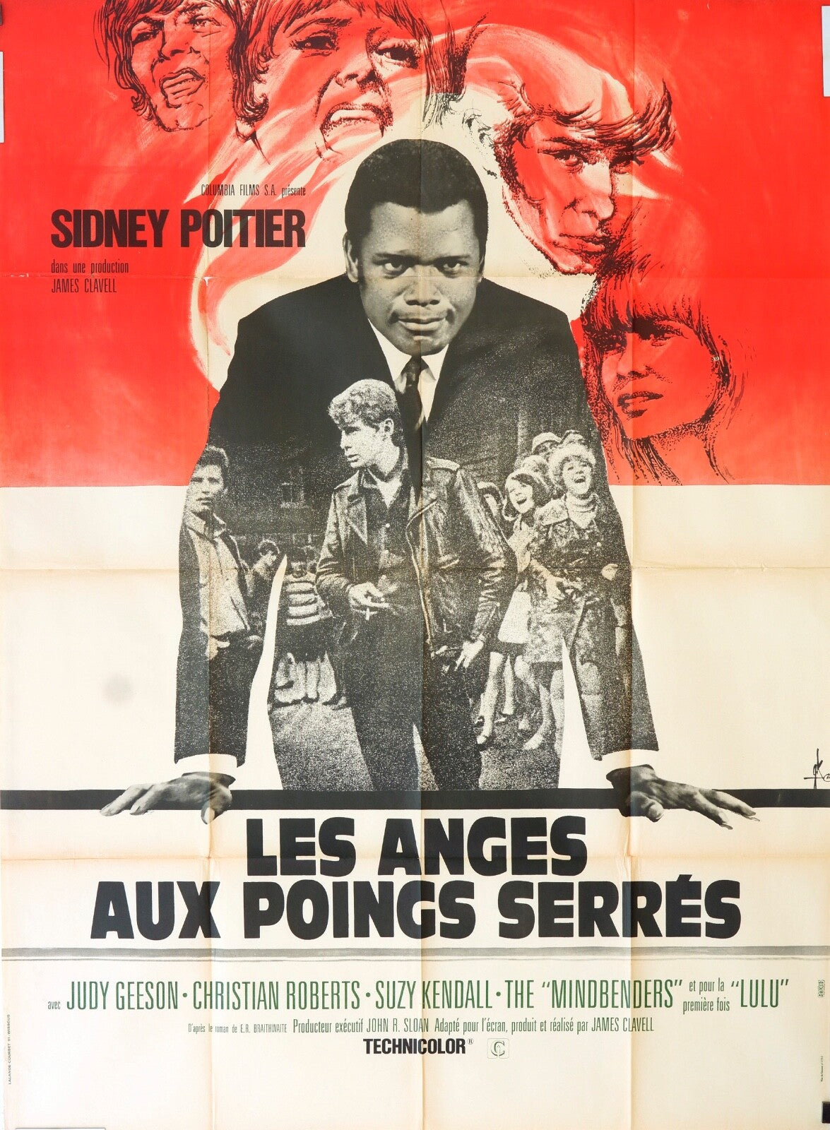 LES ANGES AUX POINGS SERRÉS MOVIE POSTER ORIGINAL 120x160 JUDY GEESON