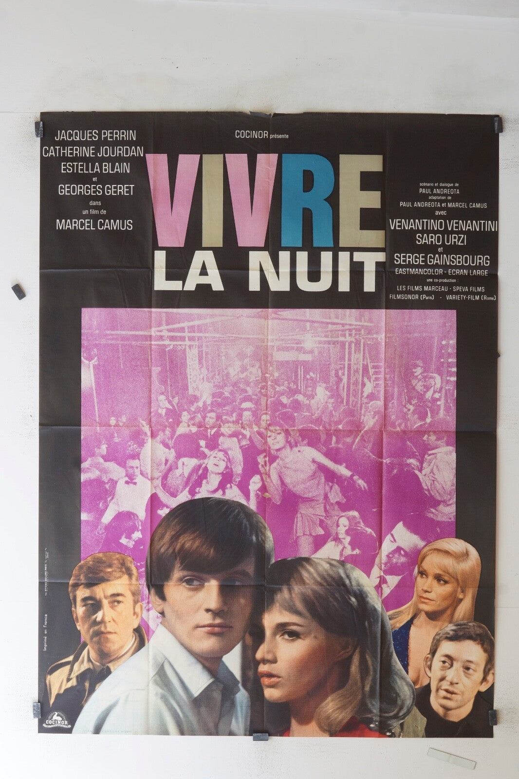 VIVRE LA NUIT JACQUES PERRIN MOVIE POSTER ORIGINAL 120x160
