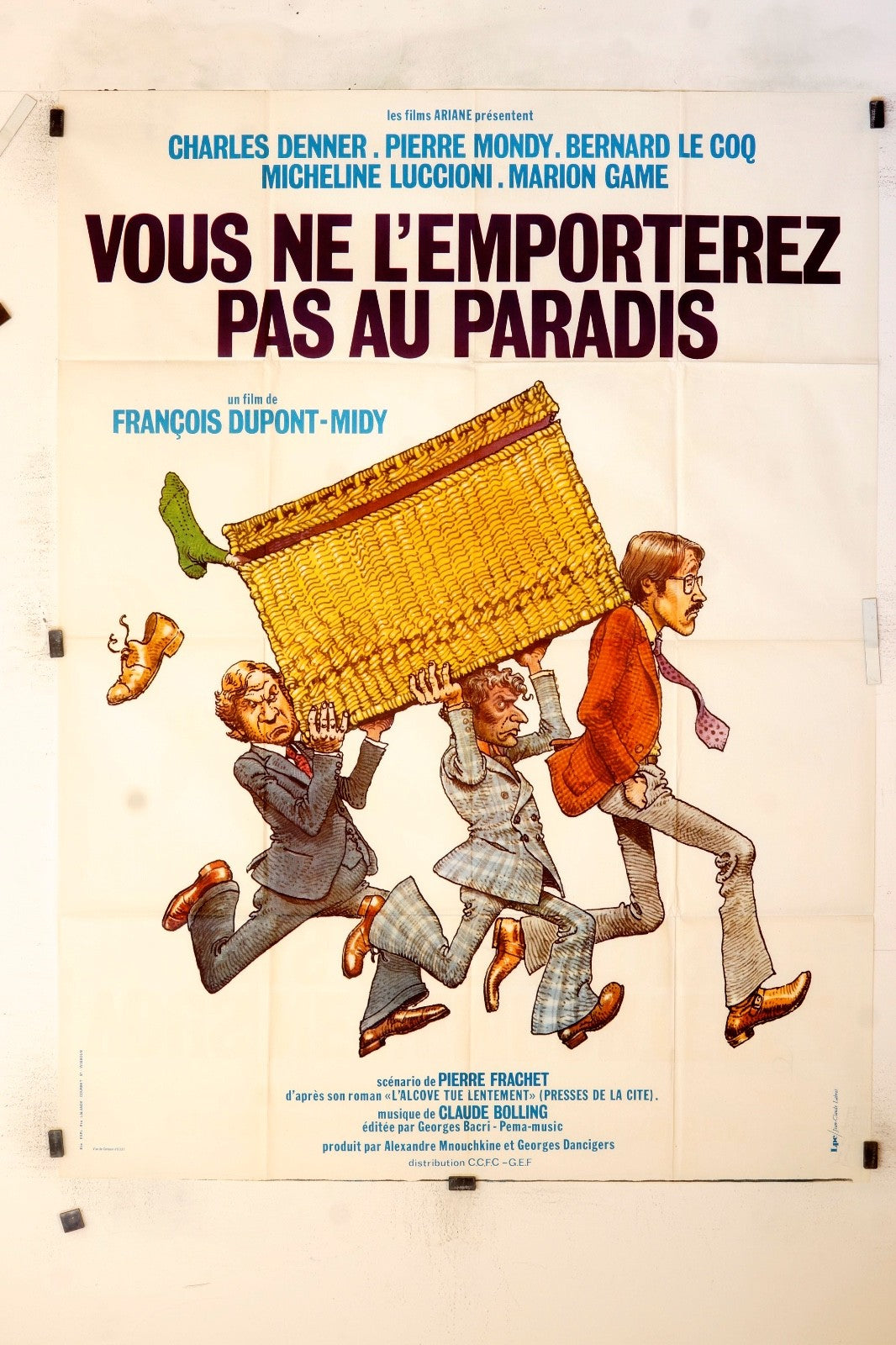 VOUS NE L’EMPORTEREZ PAS AU PARADIS CHARLES DENNER MOVIE POSTER ORIGINAL 120x160