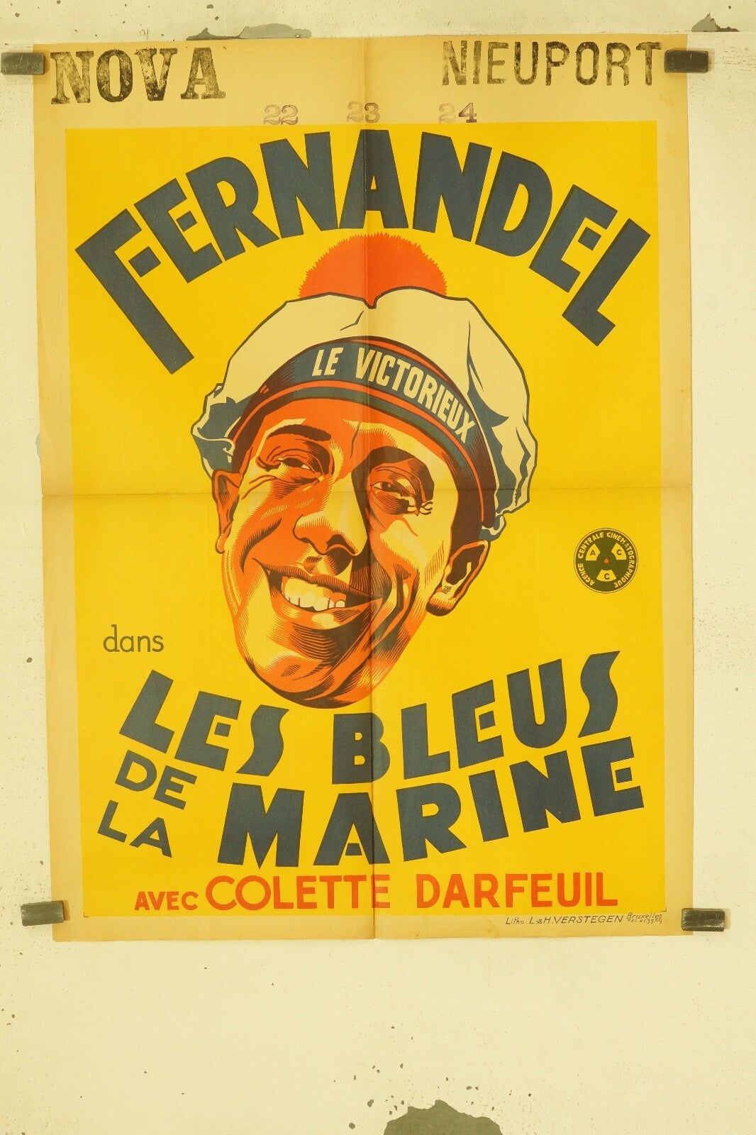 LES BLEUS DE LA MARINE MOVIE POSTER ORIGINAL (60X80) FERNADEL