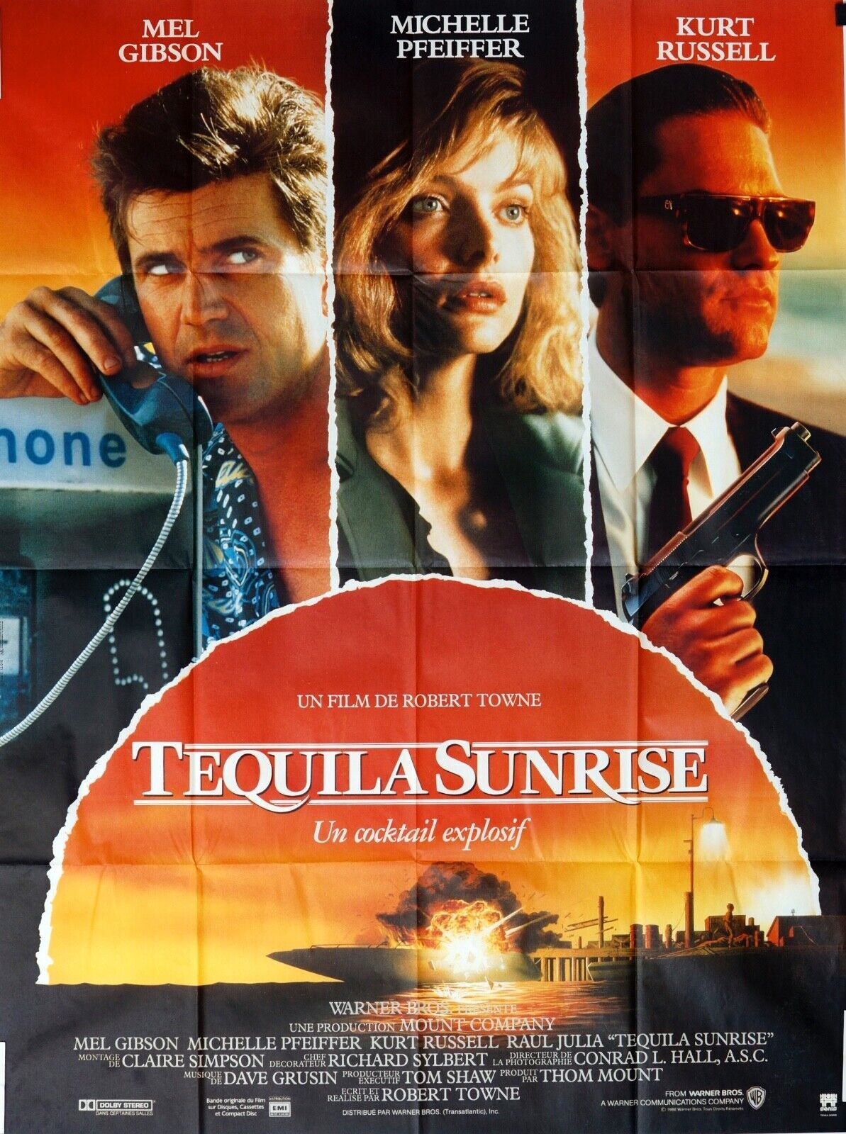 TÉQUILA SUNRISE MOVIE POSTER ORIGINAL 120x160 MEL GIBSON