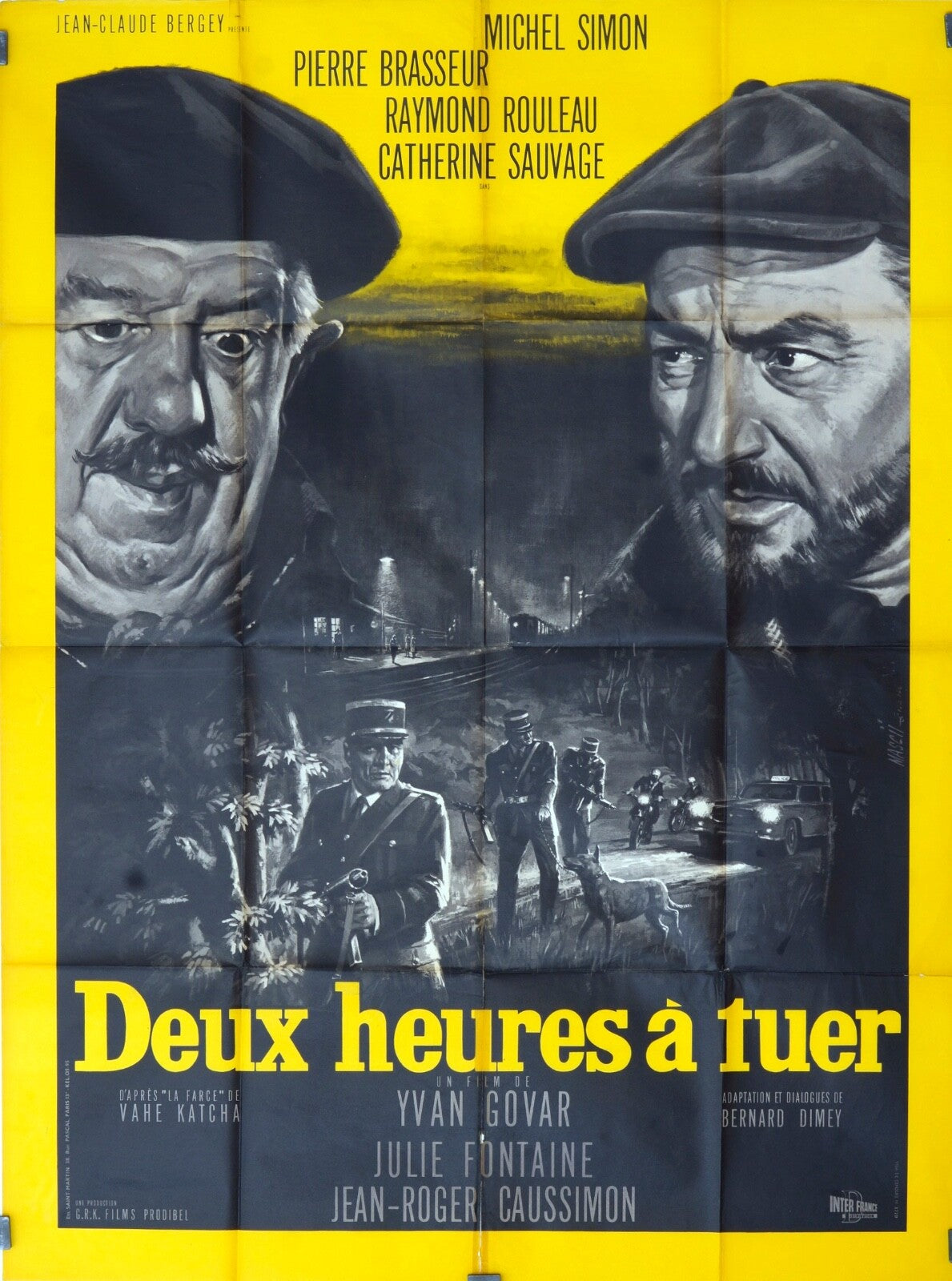 DEUX HEURES À TUER POSTER ORIGINAL 120x160 MICHEL SIMON