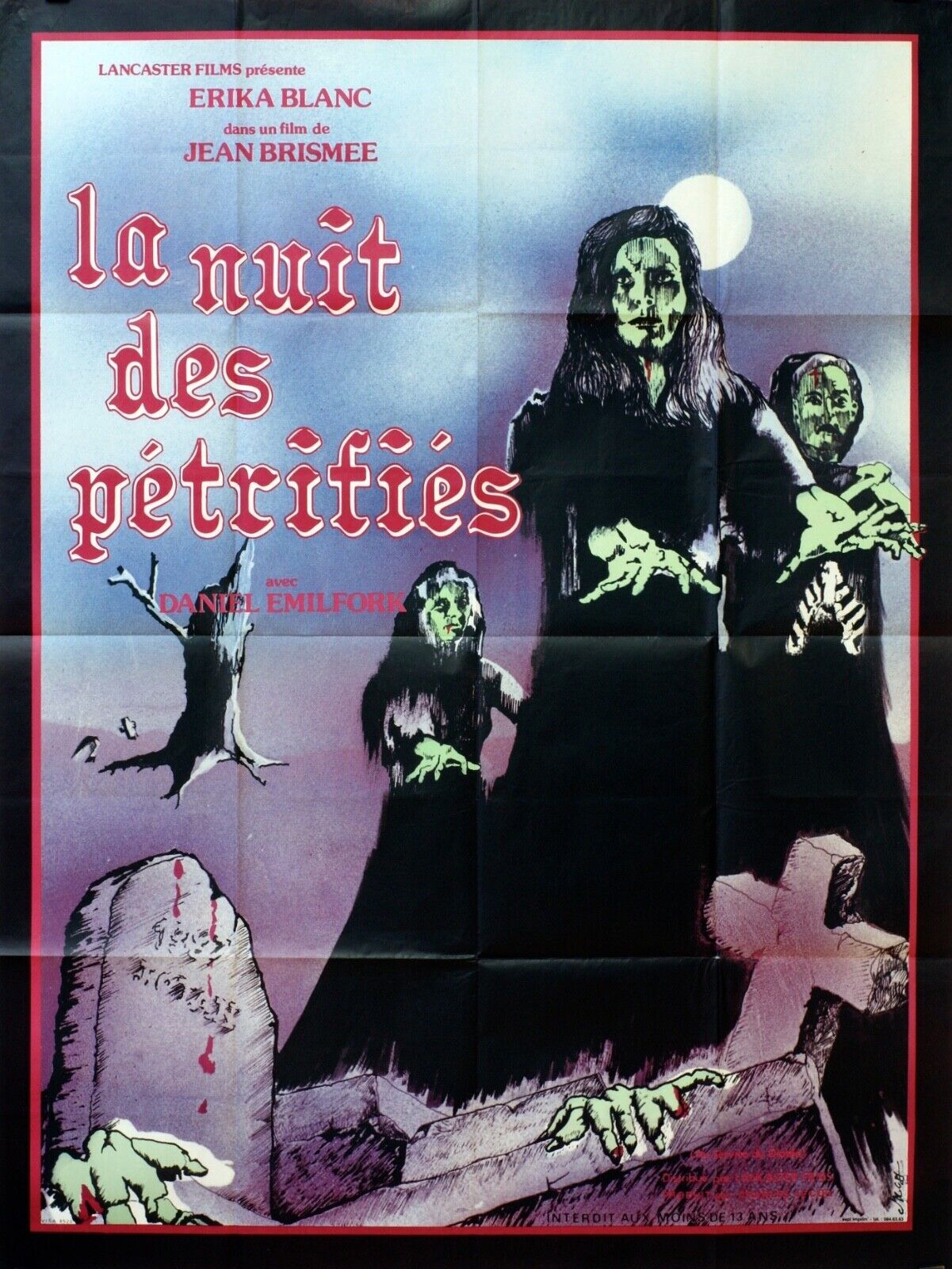 LA NUIT DES PÉTRIFIÉS ORIGINAL MOVIE POSTER 120x160 ERIKA BLANC