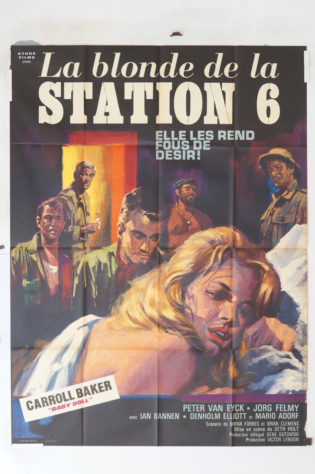 LA BLONDE DE LA STATION 6 MOVIE POSTER ORIGINAL 120X160 CARROLL BAKER
