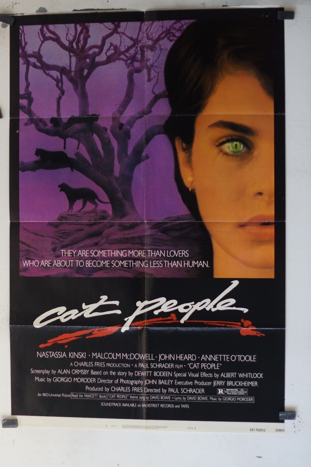  CAT PEOPLE MOVIE POSTER ORIGINAL (69x103) Paul Schrader, Nastassja Kinski