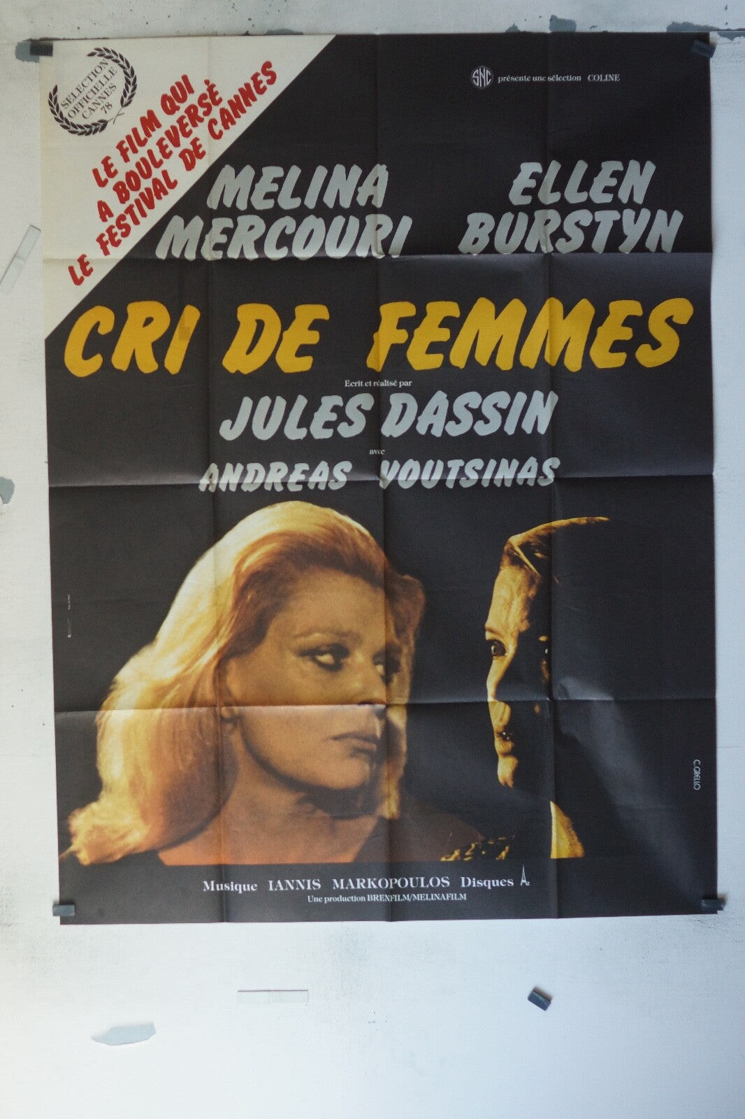 LE CRI DE FEMMES MOVIE POSTER ORIGINAL 120x160 MELINDA MERCOURI – ELLEN BURSTYN