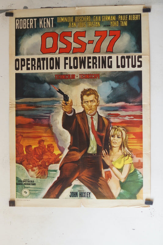 OSS-77 (1965) ORIGINAL MOVIE POSTER 70x100 ROBERT KENT – DOMINIQUE BOSCHERO