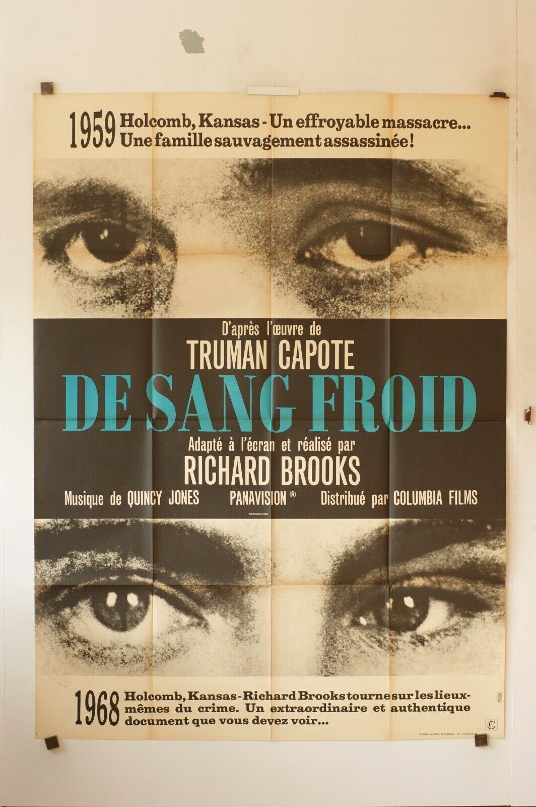 DE SANG FROID PARTIE MOVIE POSTER ORIGINAL 120x160 TRUMAN CAPOTE