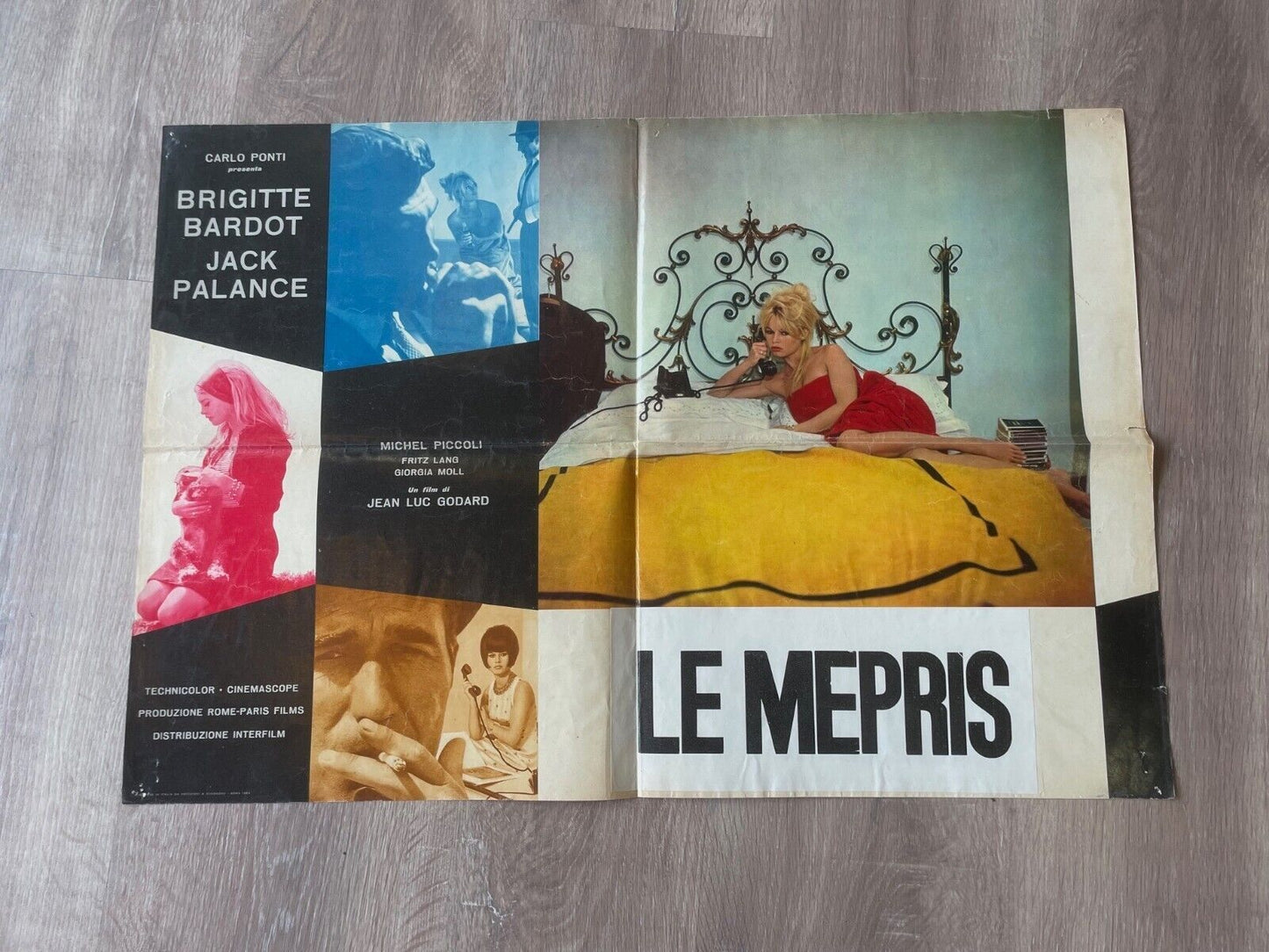 LE MÉPRIS, CONTEMPT, PHOTOS, BRIGITTE BARDOT, MOVIE POSTER ORIGINAL (50X70)