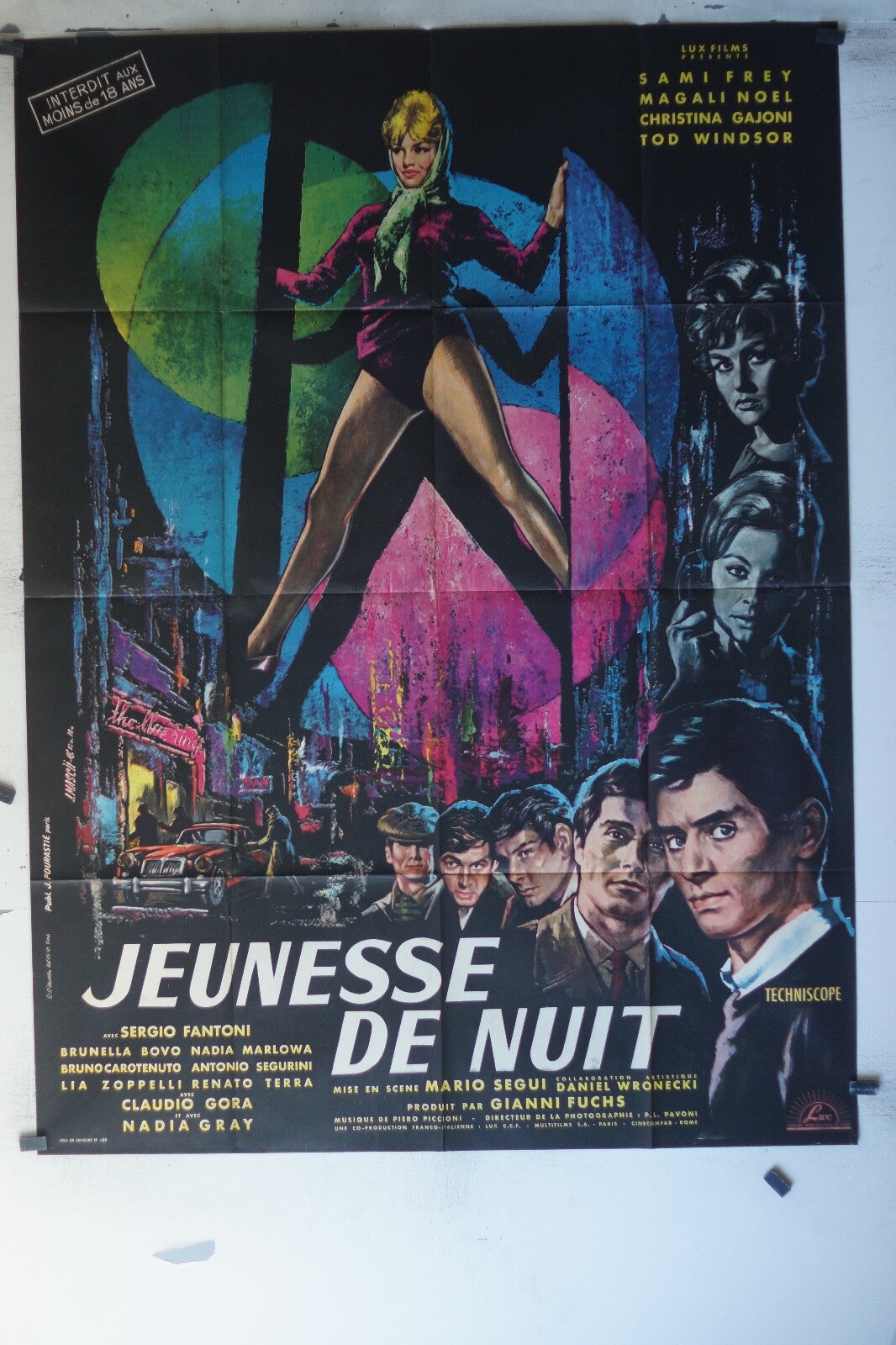JEUNESSE DE NUIT MOVIE POSTER ORIGINAL 120x160 Sergio Fantoni , Brunella Bovo 