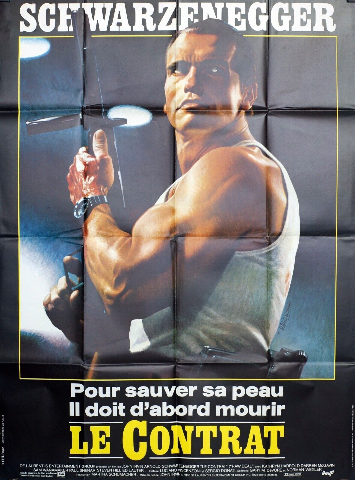 LE CONTRAT MOVIE POSTER ORIGINAL 120x160 SCHWARZENGGER