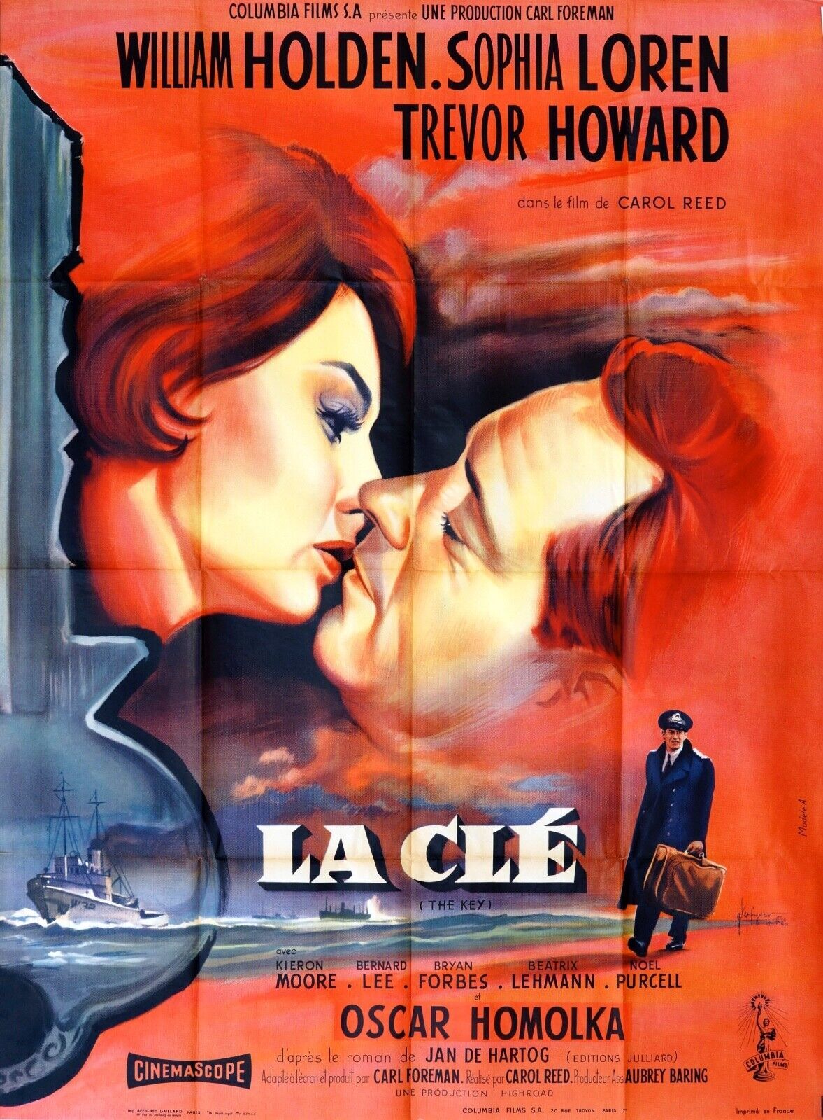 LA CLÉ ORIGINAL MOVIE POSTER 120x160 WILLIAM HOLDEN