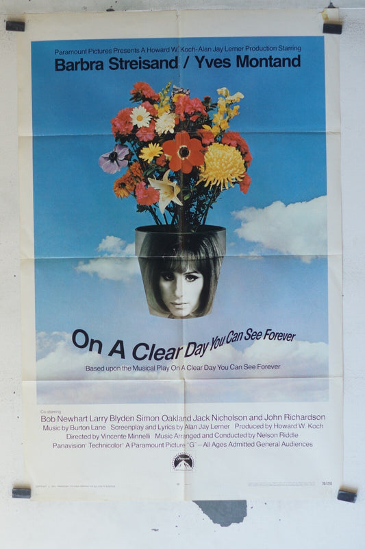 ON A CLEAR DAY YOU CAN SEE FOREVER ORIGINAL MOVIE POSTER 70x106 Streisand 