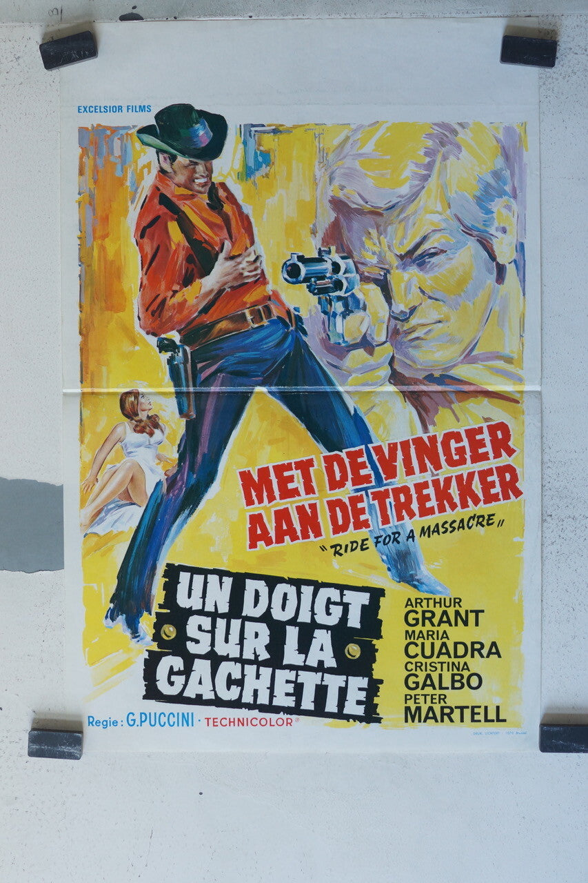 UN DOIGT SUR LA GACHETTE ORIGINAL MOVIE POSTER 36x55 Arthur Grant , Maria Cuadra