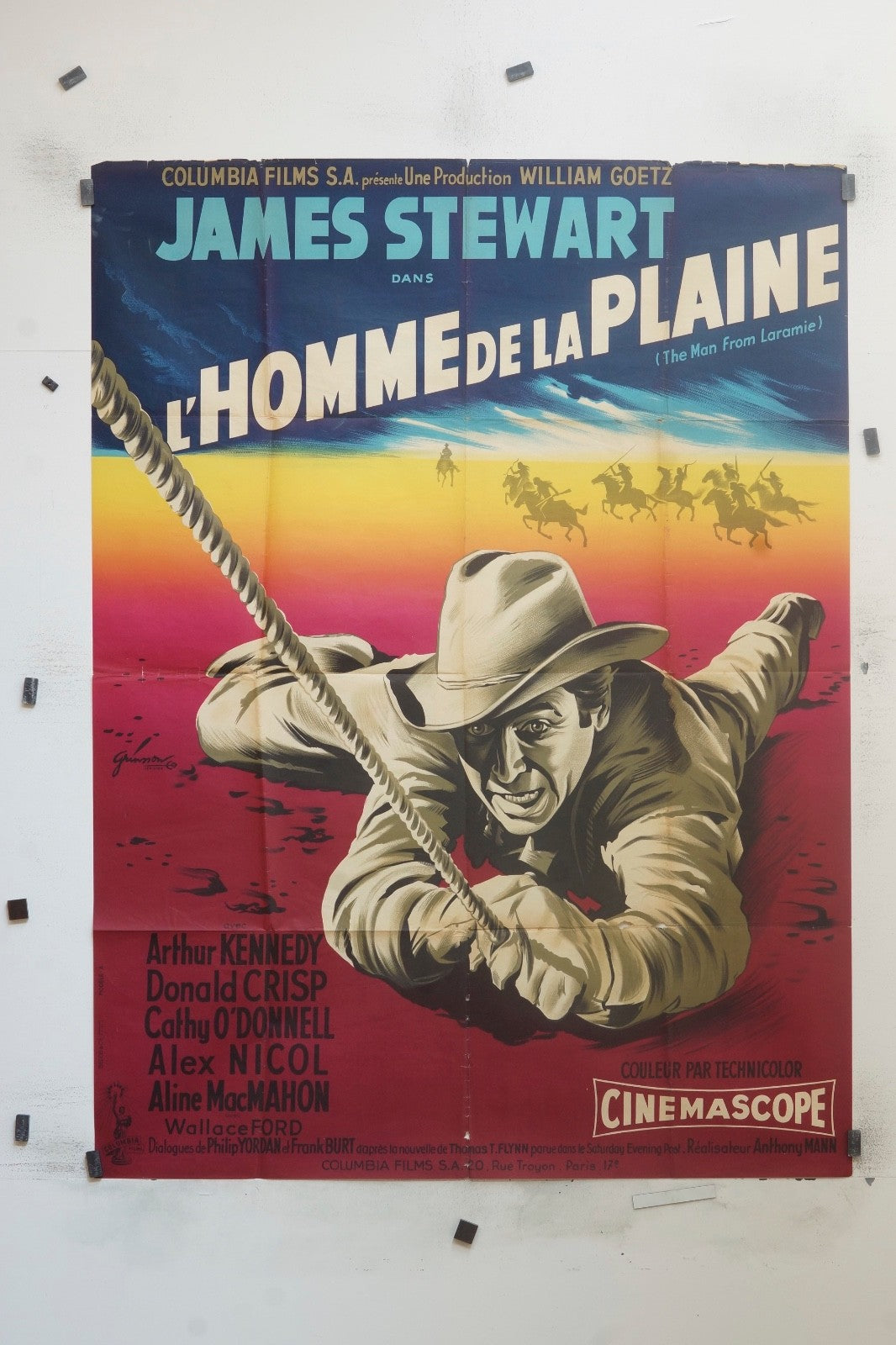 L’HOMME DE LA PLAINE  JAMES STEWART MOVIE POSTER ORIGINAL 120x160