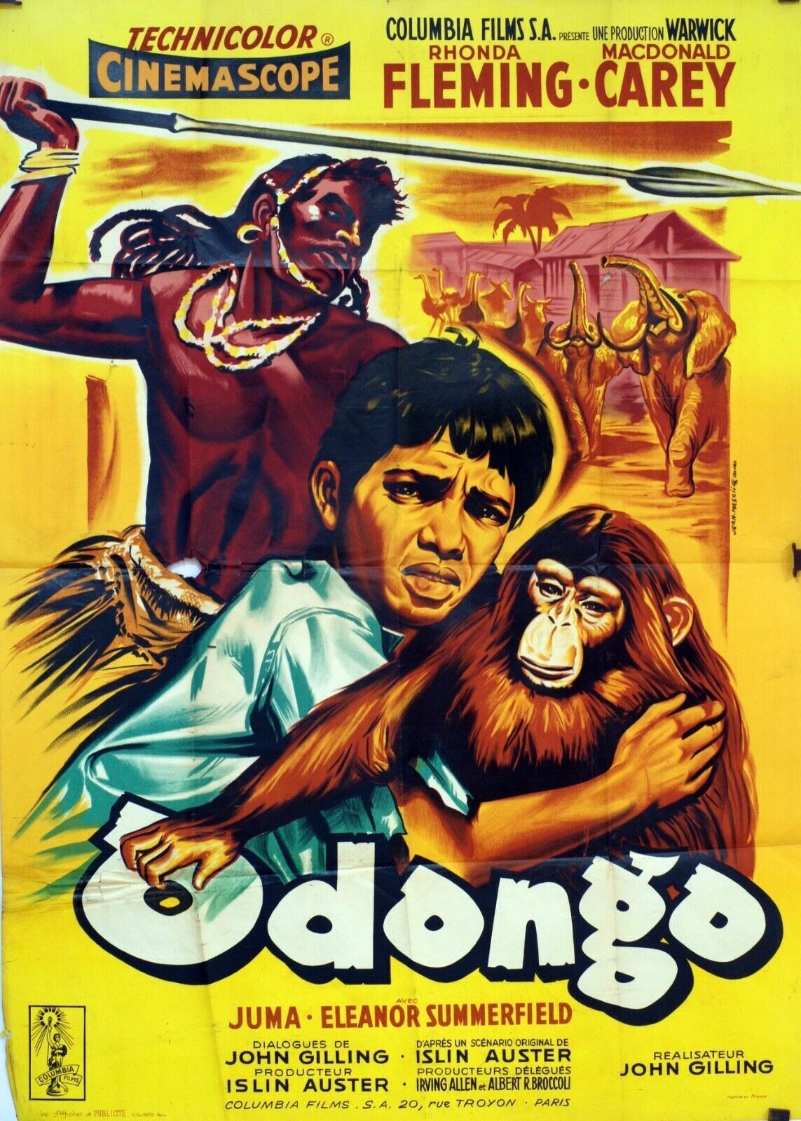 ODONGO MOVIE POSTER ORIGINAL 120x160 EDDIE ALBERT