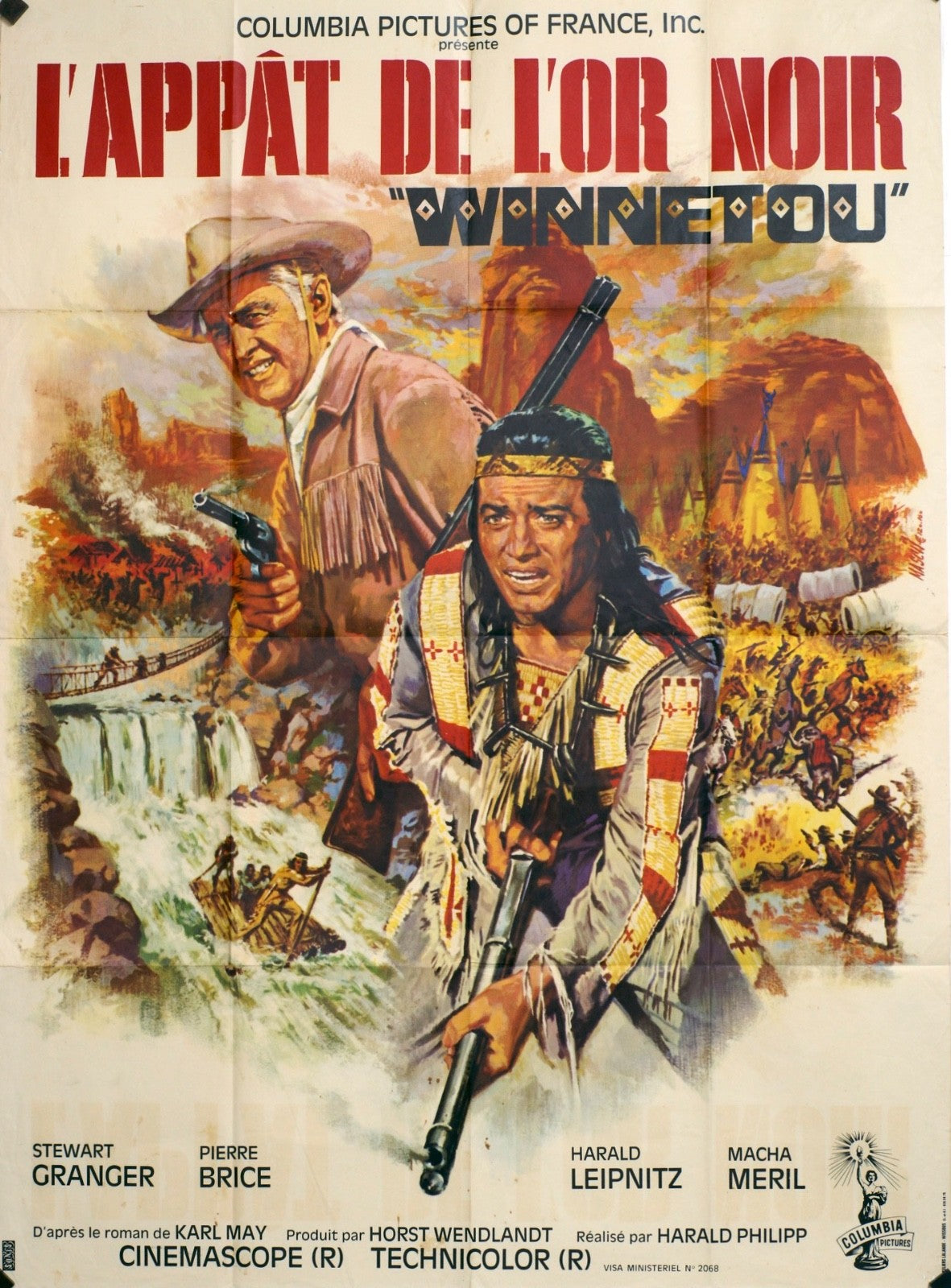 L’APPÂT DE L’OR NOIR STEWART GRANGER MOVIE POSTER ORIGINAL 120x160