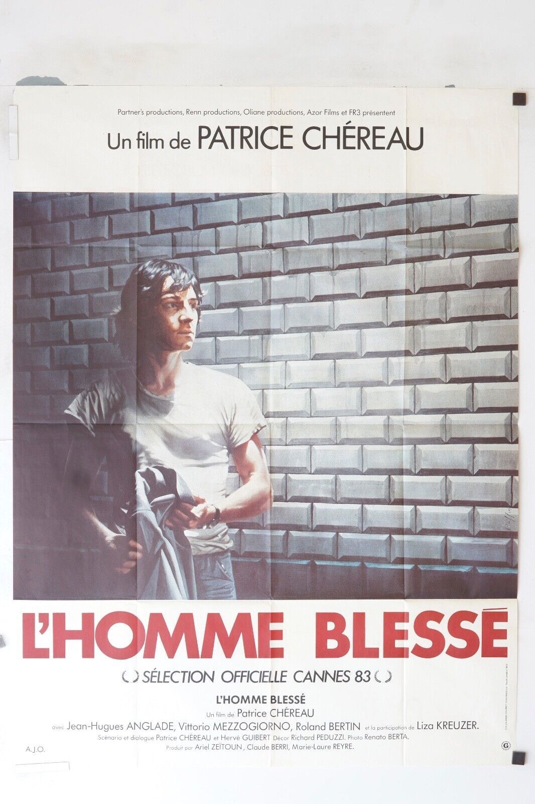 L’HOMME BLESSÉ MOVIE POSTER ORIGINAL 120x160 PATRICE CHÉREAU