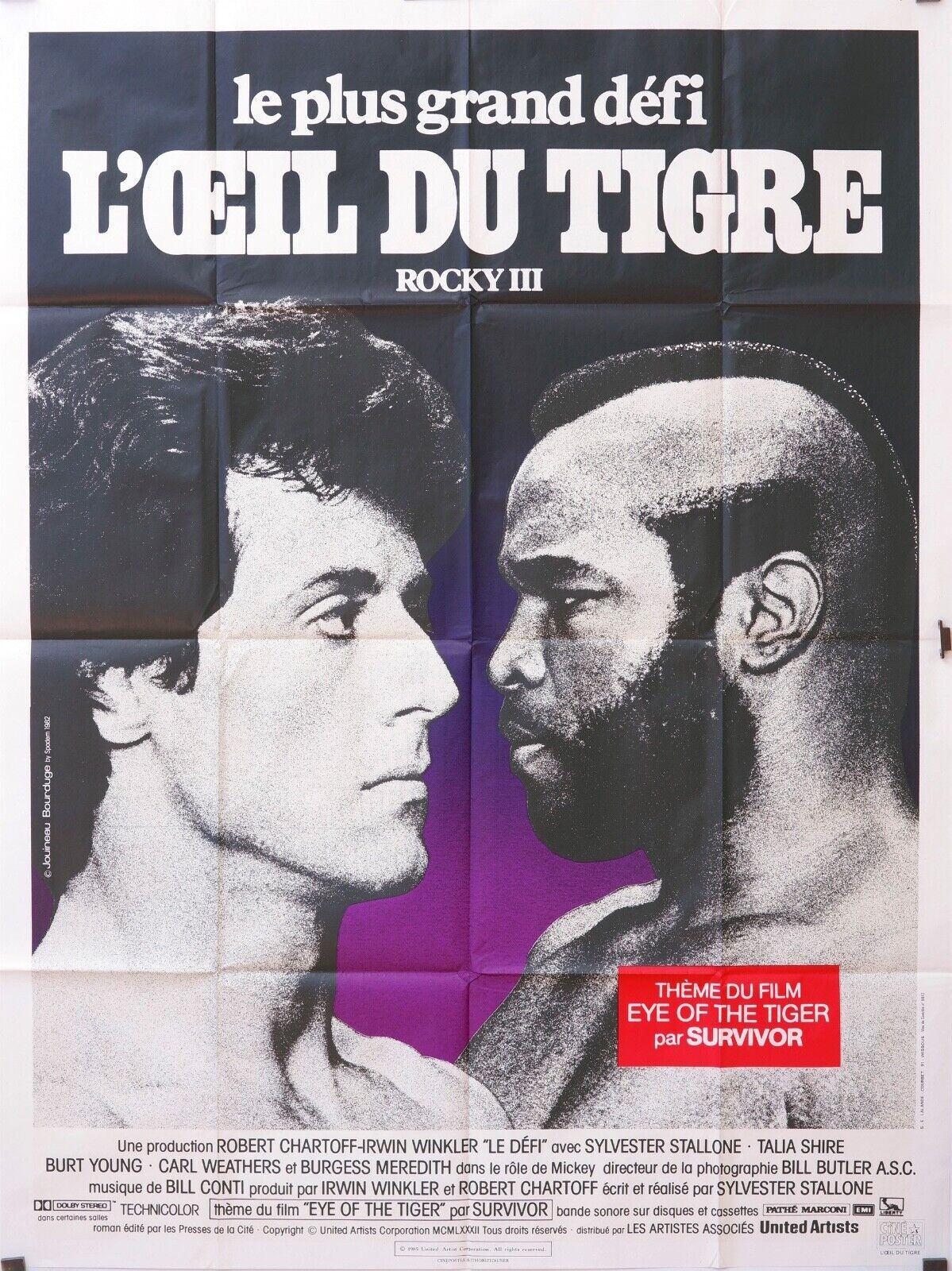 L’ŒIL DU TIGRE (ROCKY III) MOVIE POSTER ORIGINAL 120x160 SYLVESTER STALLONE