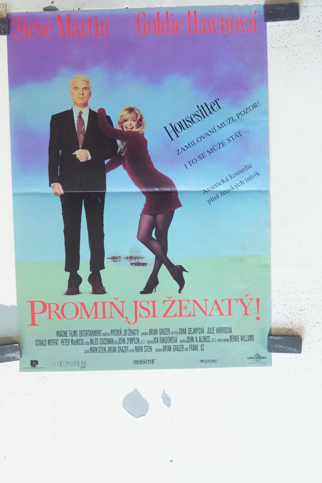 PROMIN , JSI ZENATY ! MOVIE POSTER ORIGINAL 42x30 Steve Martin , Goldie Hawnova 