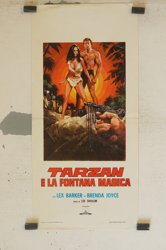 TARZAN E LA FONTANA MAGICA MOVIE POSTER (34X70) LEX BARKER – BRENDA JOYCE