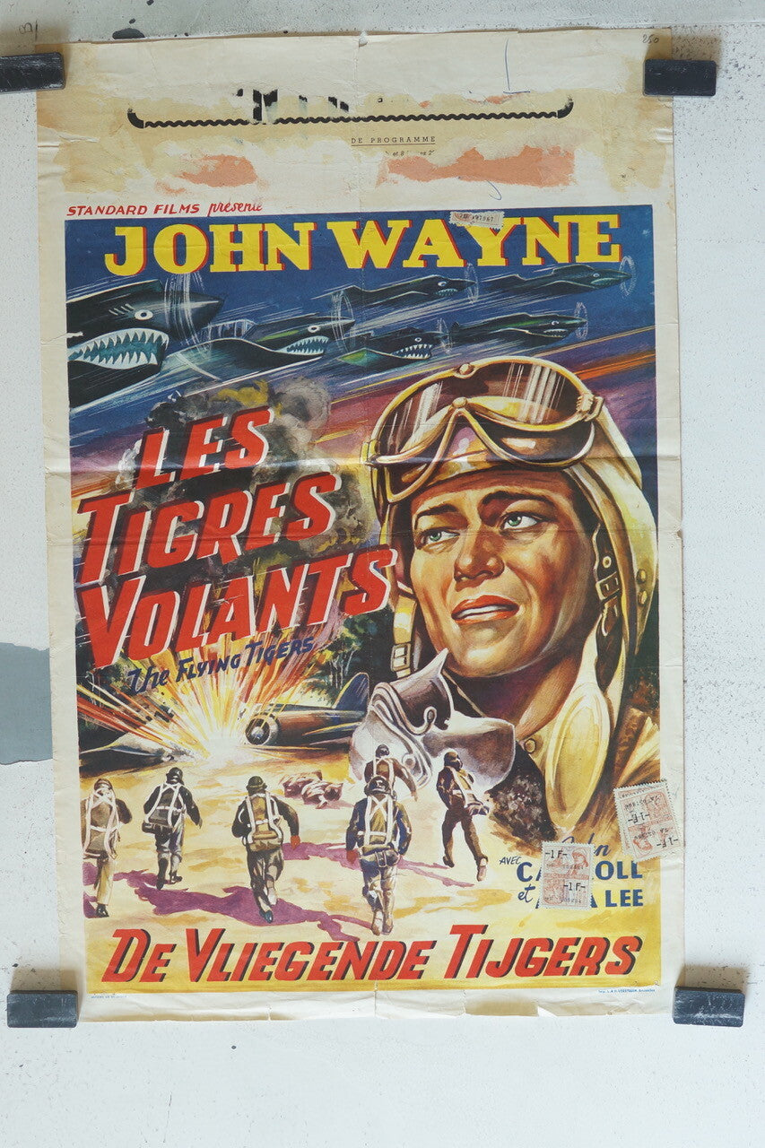 TIGRES VOLANTS (LES) POSTER ORIGINAL 55x36 John Wayne 