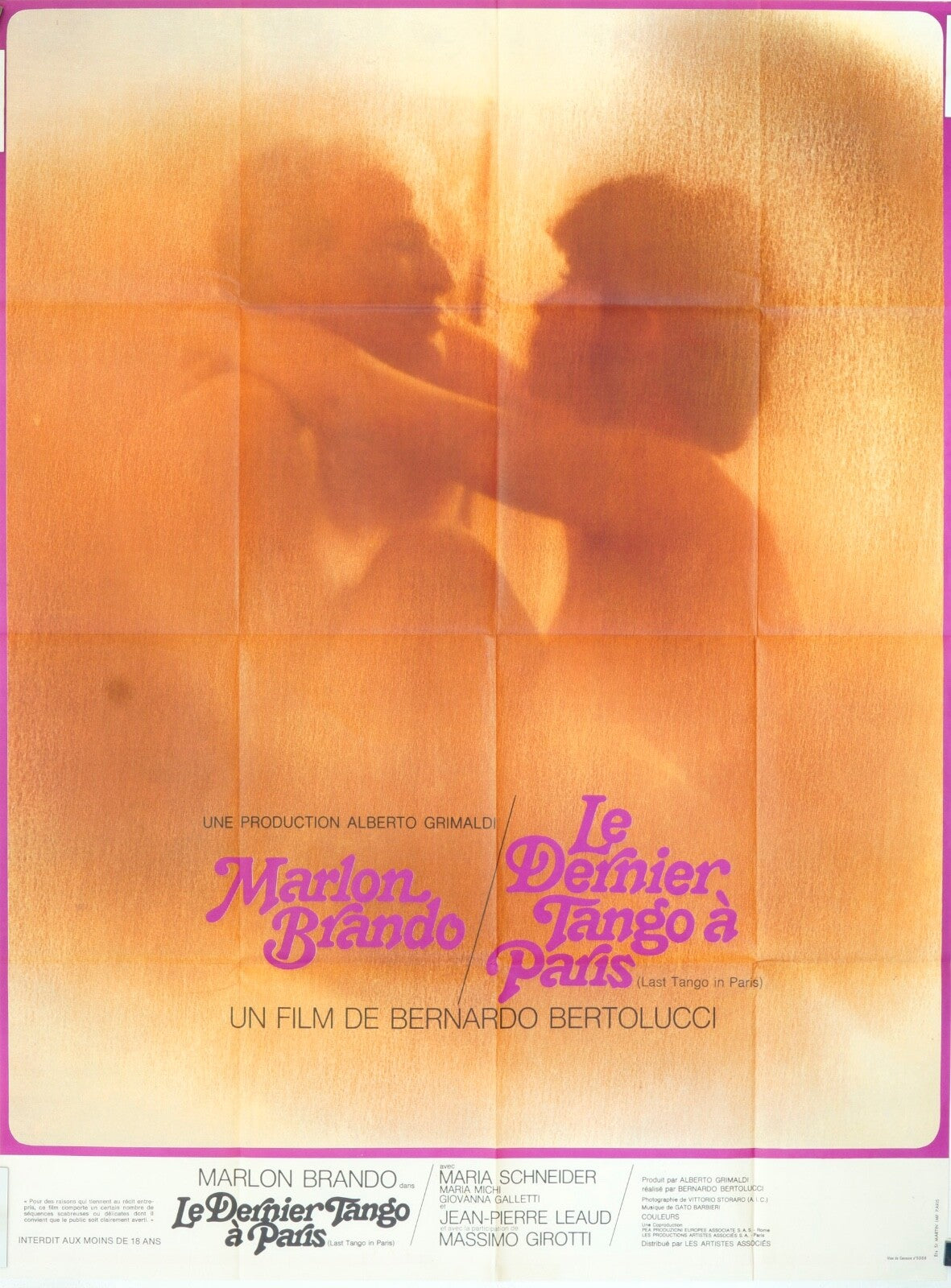 LE DERNIER TANGO À PARIS 120X160 ORIGINAL MOVIE POSTER MARLON BRANDO