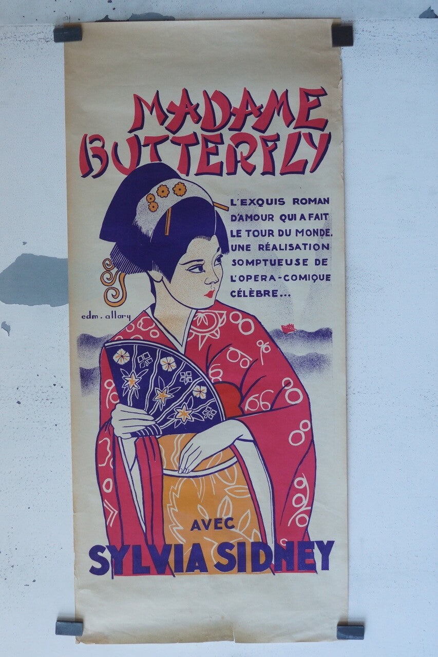 MADAME BUTTERFLY (RARE POSTER CINEMA DE PROVINCE) 40x90 SYLVIA SIDNEY