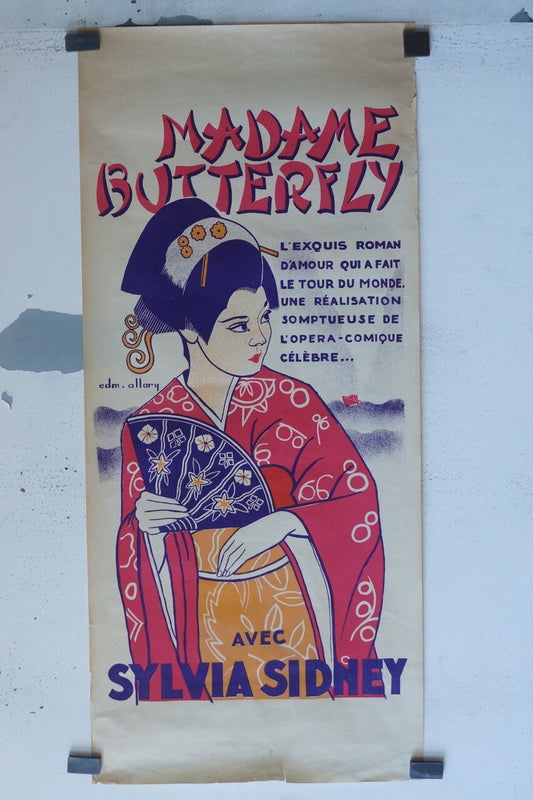 MADAME BUTTERFLY (RARE POSTER CINEMA DE PROVINCE) 40x90 SYLVIA SIDNEY