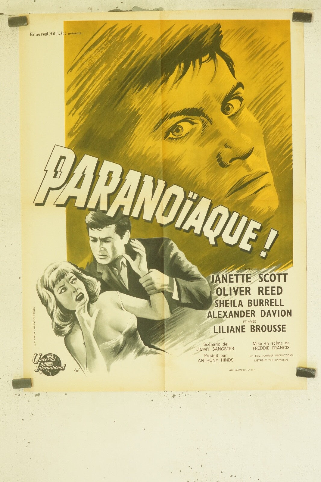 PARANOÏAQUE 60X80 MOVIE POSTER ORIGINAL JANETTE SCOTT – OLIVER REED