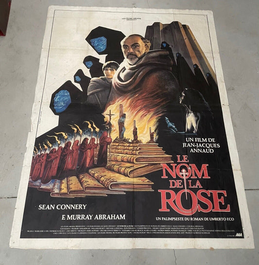 LE NOM DE LA ROSE MOVIE POSTER ORIGINAL 120x160 SEAN CONNERY