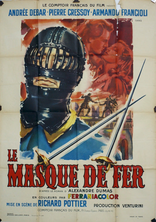 LE MASQUE DE FER ANDRÉE DEBAR MOVIE POSTER ORIGINAL 120x160