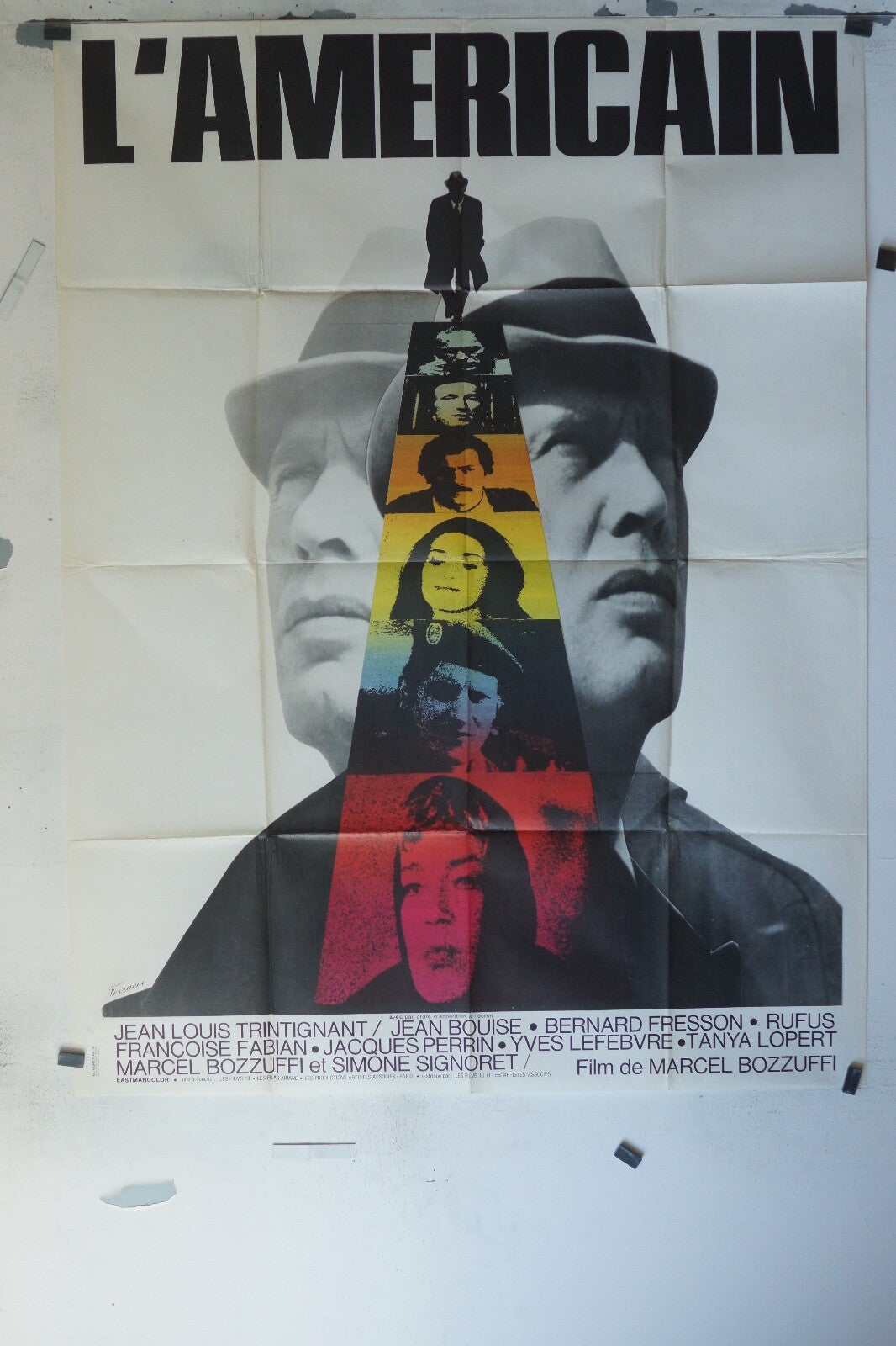 L’AMÉRICAIN MOVIE POSTER ORIGINAL 120x160 JEAN-LOUIS TRINTIGNANT