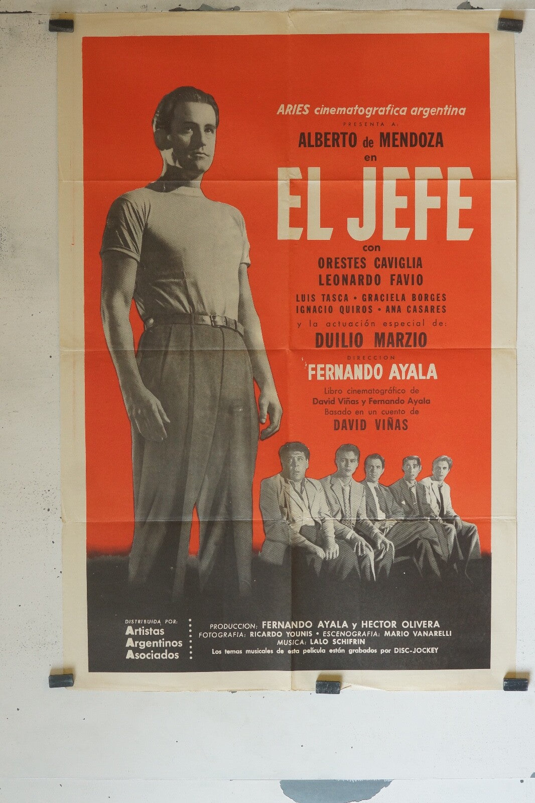 EL JEFE 70x100 ORIGINAL MOVIE POSTER ALBERTO DE MENDOZA – ORESTES CAVIGLIA