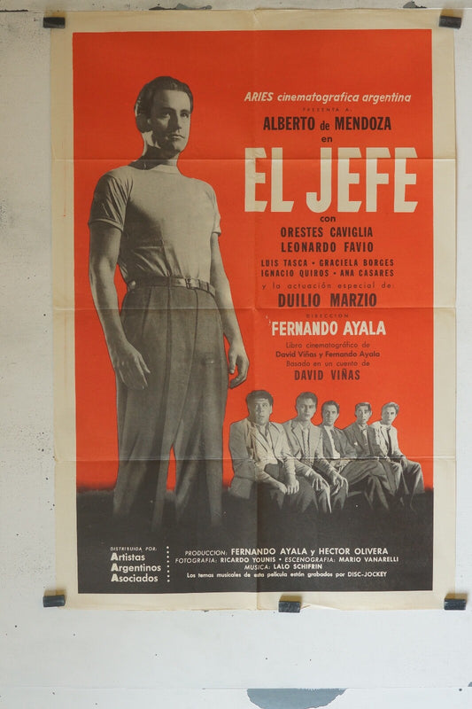 EL JEFE 70x100 ORIGINAL MOVIE POSTER ALBERTO DE MENDOZA – ORESTES CAVIGLIA