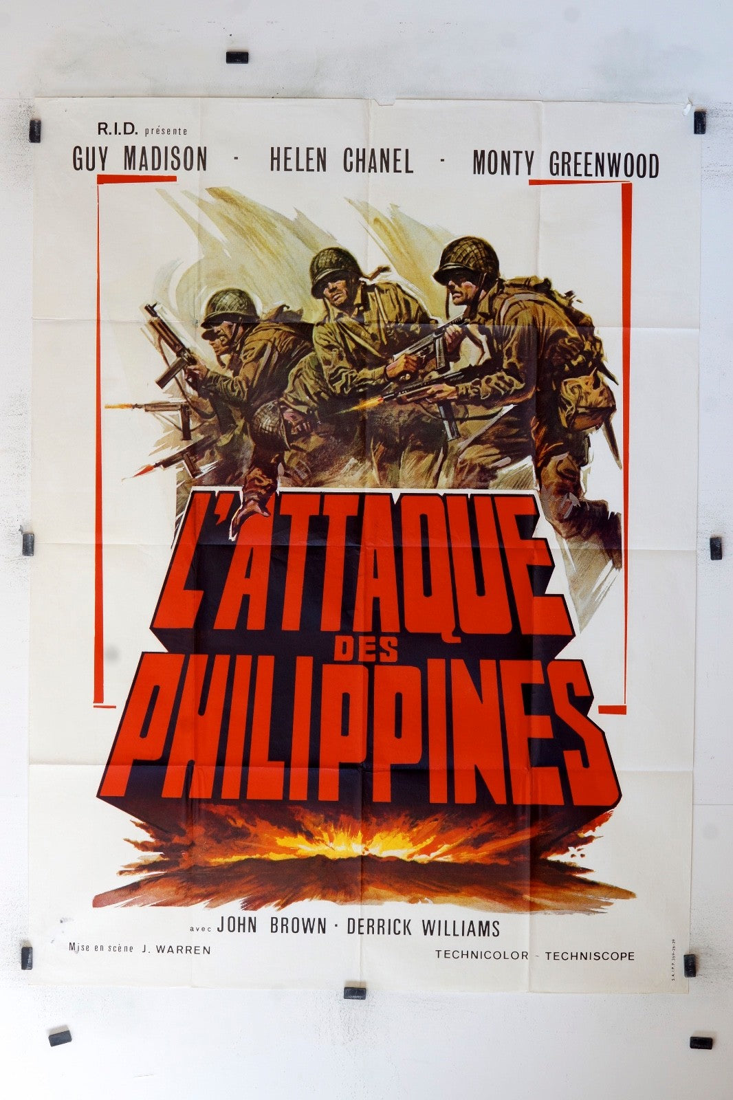 L’ATTAQUE DES PHILIPPINES GUY MADISON ORIGINAL MOVIE POSTER 120x160