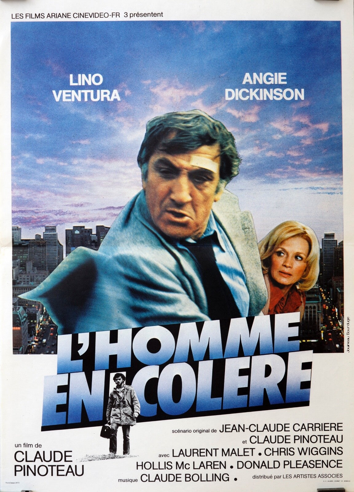 L'HOMME EN COLÈRE, LINO VENTURA MOVIE POSTER ORIGINAL, (40X60)
