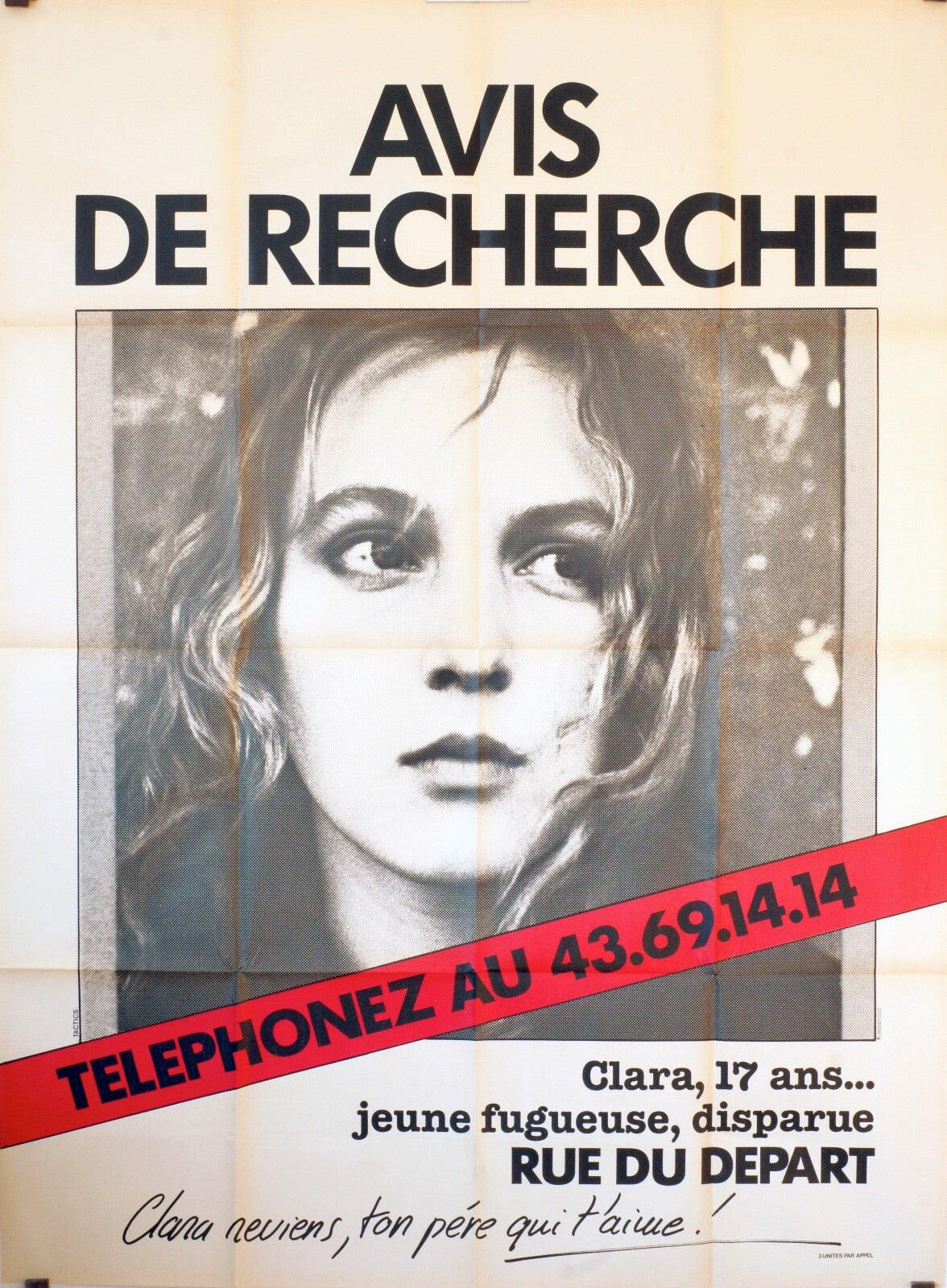 AVIS DE RECHERCHE MOVIE POSTER ORIGINAL 120x160