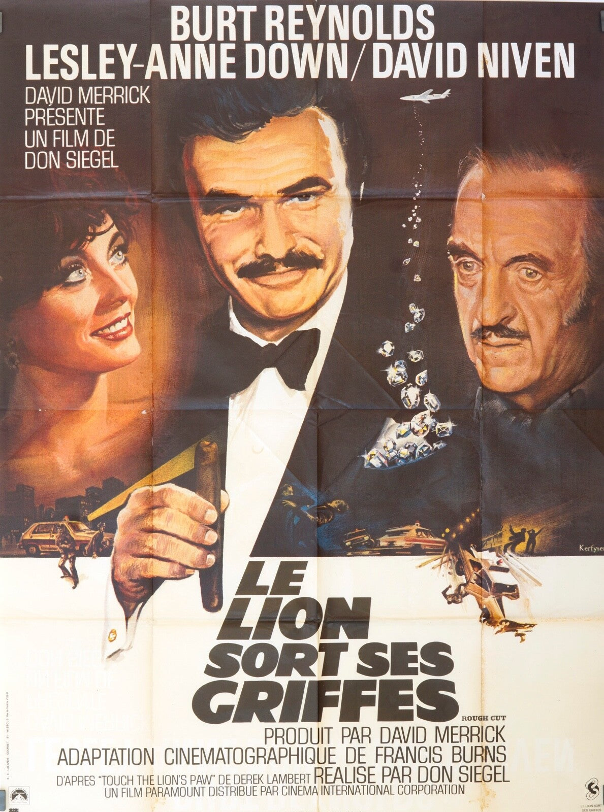 LE LION SORT SES GRIFFES MOVIE POSTER ORIGINAL 120x160 BURT REYNOLDS