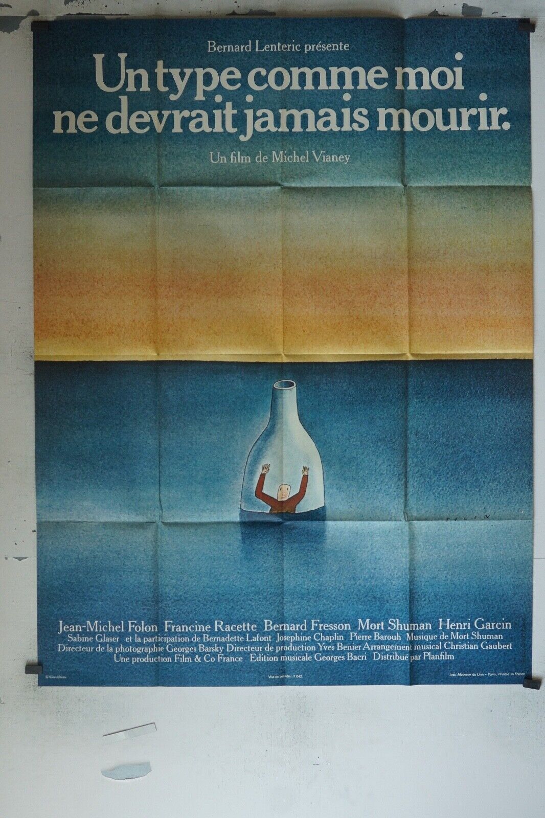 UN TYPE COMME MOI NE DEVRAIT JAMAIS MOURIR ORIGINAL MOVIE POSTER 120X160 MICHEL